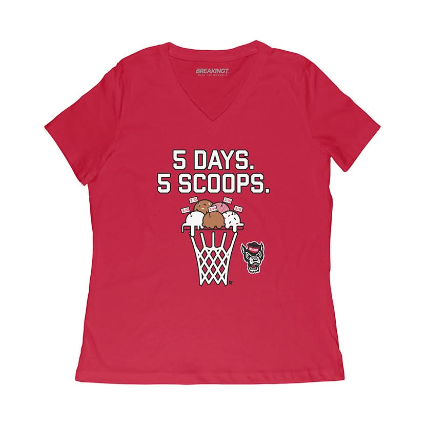 NC State Basketball: 5 Days 5 Scoops Adult T-Shirt
